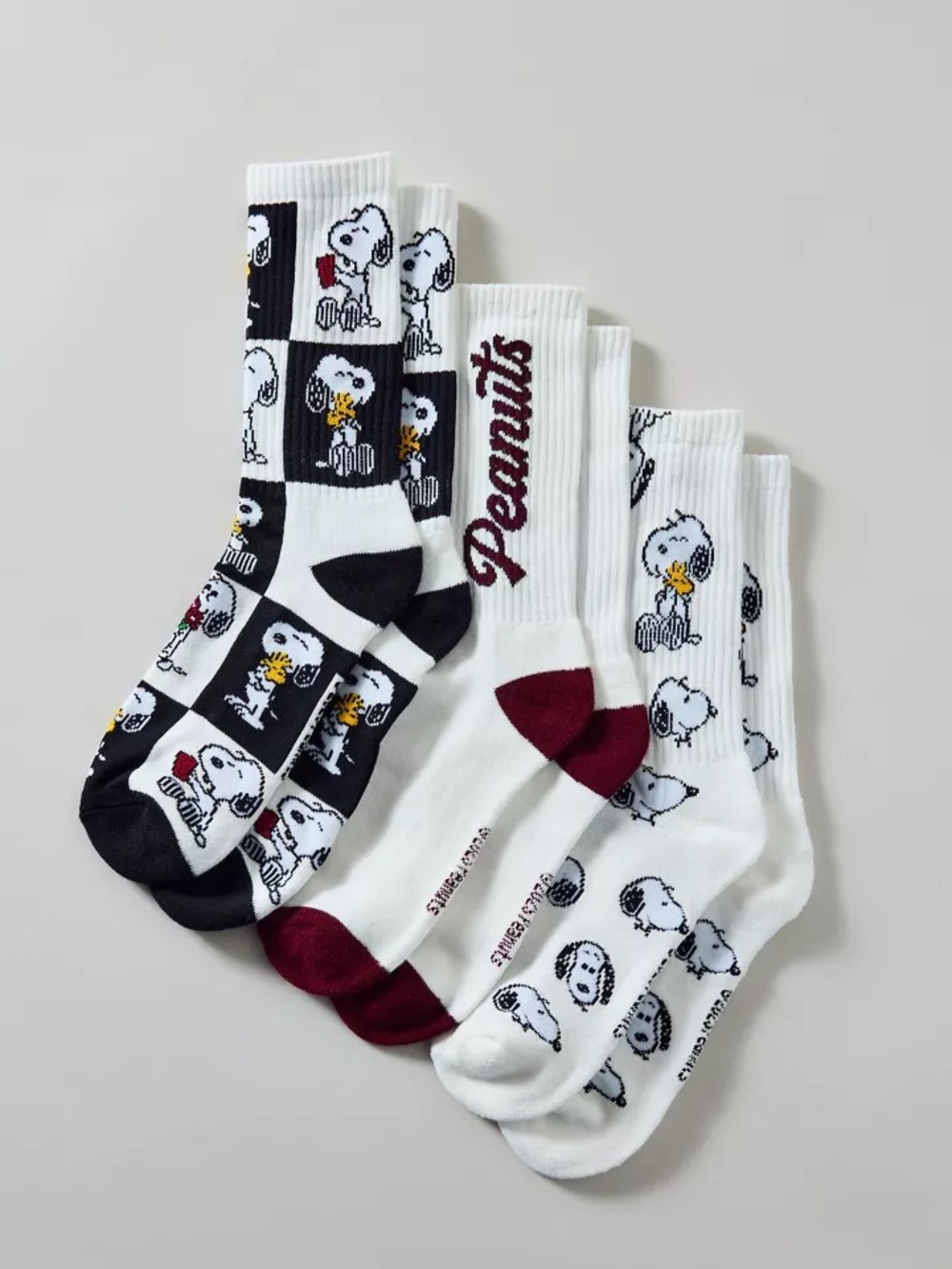 Peanuts Snoopy Varsity Crew Socks 3-Pack